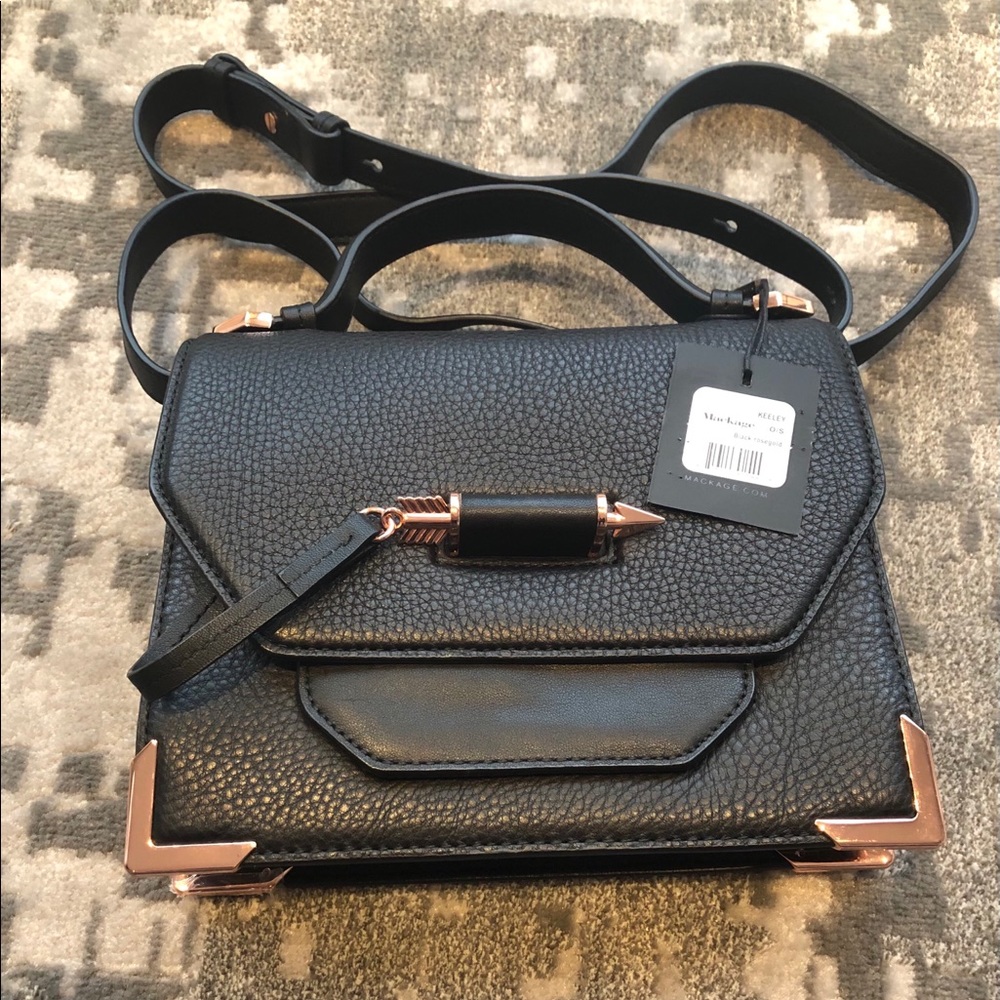 NWT Mackage Keeley Rose Gold/Black Bag